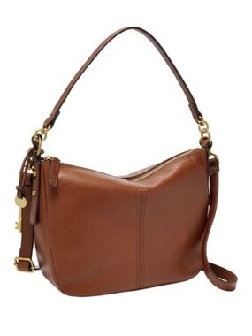 Fossil Tan Jolie Leather Convertible Crossbody Shoulder Bag